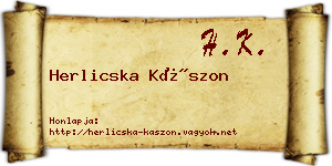 Herlicska Kászon névjegykártya